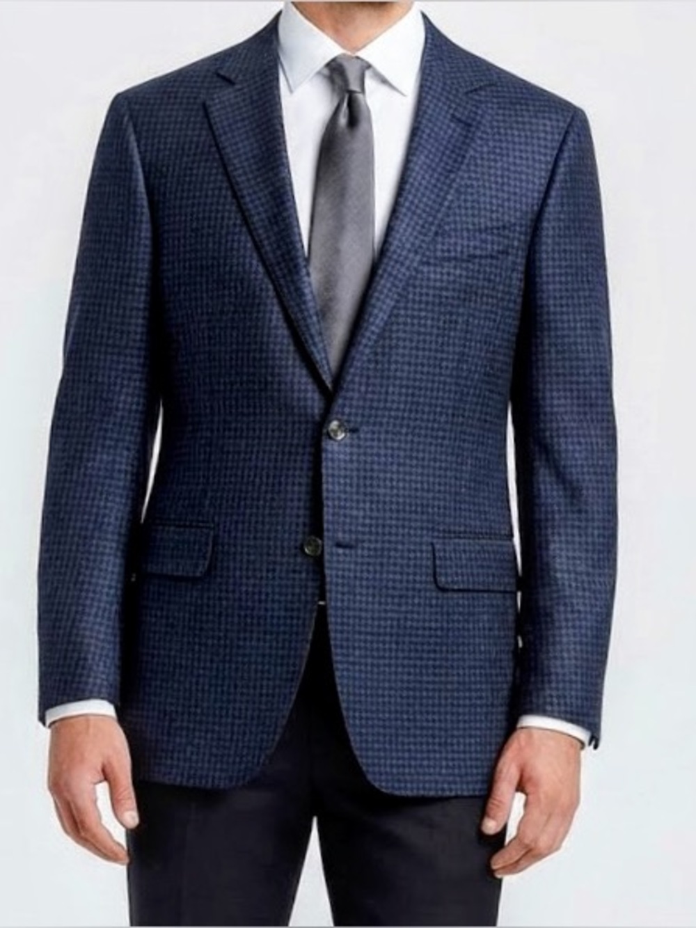 Daniel Cremieux Collection Check Sport Coat -Blue & Grey Woven Italian Wool